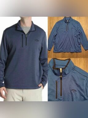 NWT CALLAWAY Tech Fleece 1/4 Zip Pullover
XXL Peacoat Blue
Heather golf mens